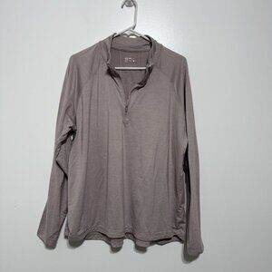 Jockey Long Sleeve Activewear 1/4Zip Moisture Wicking Thumbholes Womens XL Pink